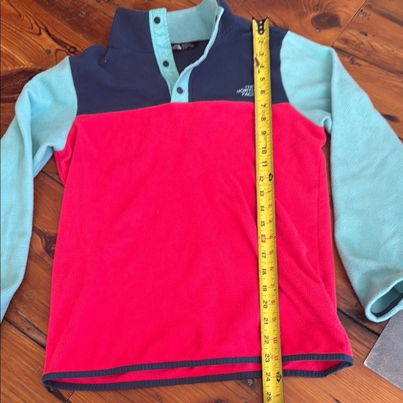 The North Face Girl’s Kids' Pink and Blue Fleece Pullover Sweatshirt Size XL - Picture 6 of 8